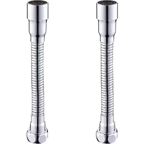 Raccord Allonge Robinet - Acier Inoxydable - Rotatif 360° - Pour Cuisine et Salle de Bains - 2 Pièces (1/5)
