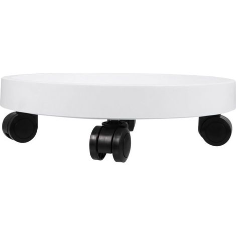 Support à roulettes pour Pot de Fleurs Blanc Épais 320 Mm pour Jardin et Balcon, Chariot Mobile Robuste, Support Solide pour Plantes D’intérieur et Extérieur (1/5)