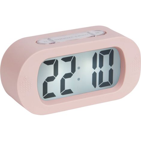 Karlsson Orologio sveglia in gomma, in silicone, 7 x 14 x 5 cm, colore: rosa