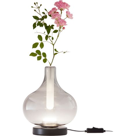 Lampada da Tavolo Crodo Grigio chiaro trasparente 7W LED Integrato CCT 2700K-3000K-4000K, Regolazione Luce al Tocco, Vetro Borosilicato - Crodo (1/3)