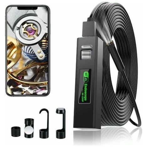 Endoscope sans Fil, Caméra Endoscopique, Camera Inspection Canalisation HD 1200P Endoscope pour iPhone Android Phone/Tablet/Windows/Mac/Laptop/PC (5M) (1/4)