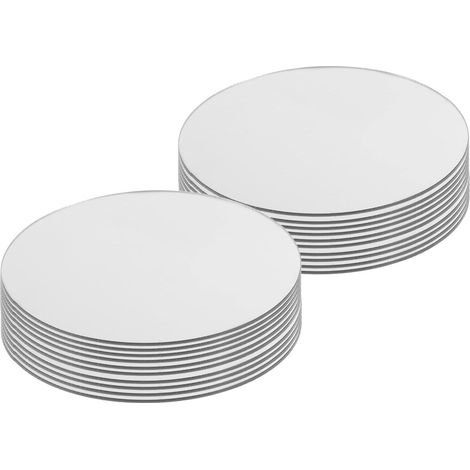Miroir Mural Autocollant Lot de 20 en Acrylique Argenté Adhésifs Miroirs Ronds Gain de Place pour Décoration Maison pour Artistiques et Bricolage (1/5)