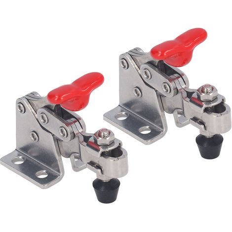 Set mit 2 Schnellspannklemmen aus Edelstahl, 68 kg Haltekraft, Hebelverriegelungsmechanismus, Modell GH-13005-SS, 2 Stück (1/5)