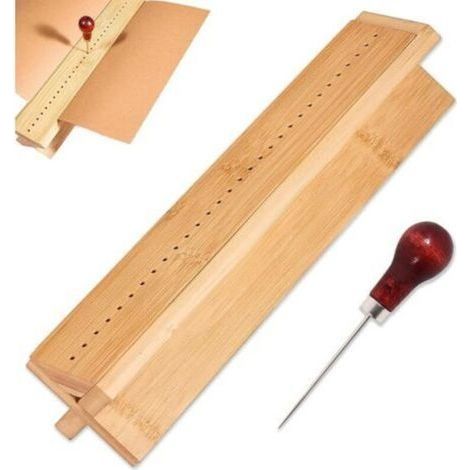 Kit Outils de Reliure de Livres en Bois Presse à Livres Matériel de Reliure Perforatrice à papier - Avec un Alêne et un Berceau - Pour Bricolage (1/5)