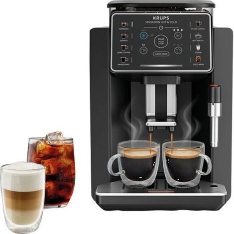 Espresso Auto Grains - 12 Rec - Cold Brew - 1450 W - 15 Bars - Broyeur 260 G - Rã©servoir 1,7 L - Noir - Gpe Seb France - Krups (1/5)