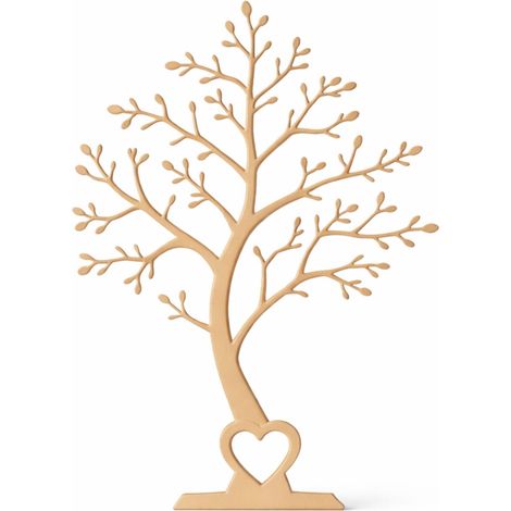 Una decorazione minimalista a forma di albero, sui toni del beige.