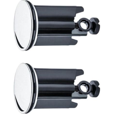 Bouchon de lavabo universel Ø 40 mm, lot de 2, bouchon de vidange chromé, laiton, avec joint en caoutchouc, réglable en hauteur, bouchon de baignoire antirouille (1/4)