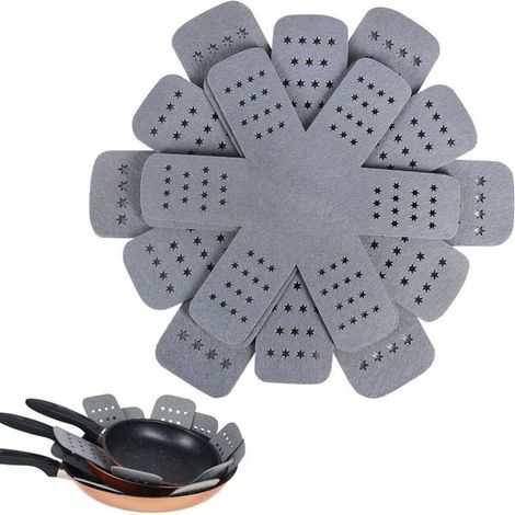 Lot 6 Protecteurs Casserole Poêle Étoiles Taille XL Plus Épais 3 Tailles Différentes Pour Empilage Antirayures Batterie Cuisine (1/5)