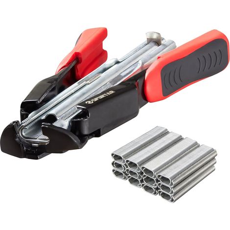 Hog Ring Pliers Kit with 1200 Feed Rings Automatic 20MM Inch Spring Loaded for Chicken Wire Fence and Pet Cage Poultry Nets Seat Covers Fabrics (1/5)