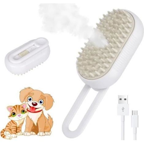 Steamy 3-in-1 Dampfbürste – Selbstreinigend – Effektive Massage – Für Katzen und Hunde