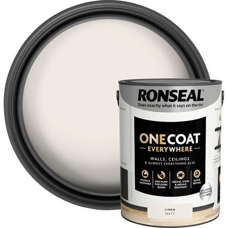Ronseal One Coat Everywhere Interior Paint Linen Matt 5 litre