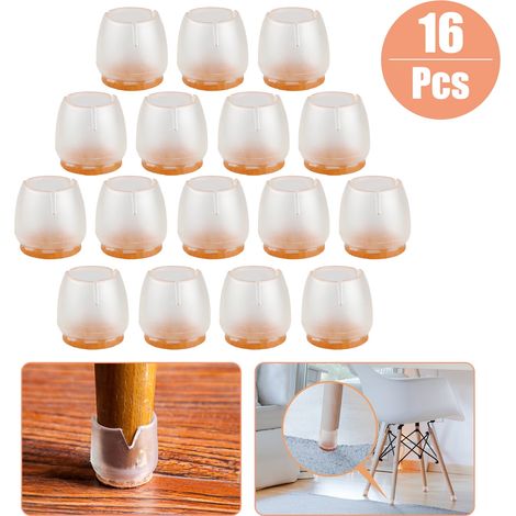 Lot de 16 embouts de pieds de chaise en silicone, protection pour meubles et tables, protection de sol (1/5)