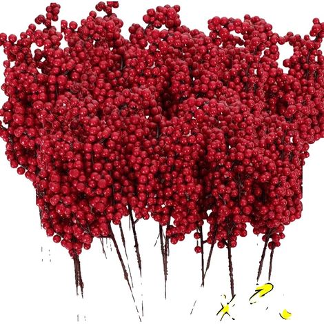 Künstliche Beeren, Dekorative Blumen, Feiertagsdekoration, 30 Zweige, 20,5x7x3cm (1/2)