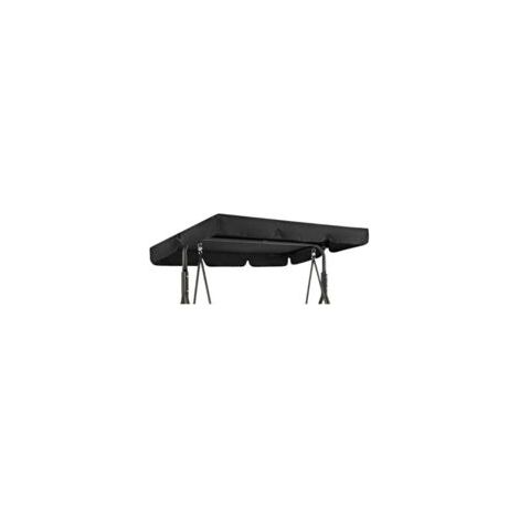 Auvent de rechange pour balancelle de jardin 3 places imperméable, coupe-vent, anti-UV, robuste et indéchirable (noir, 195 x 125 x 15 cm)