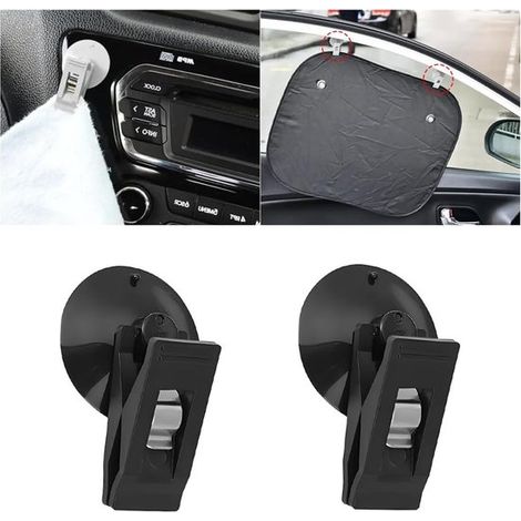 Juego de 4 pinzas con ventosa para coche，tarjeteros reutilizables para tickets de aparcamiento y conciertos (1/5)