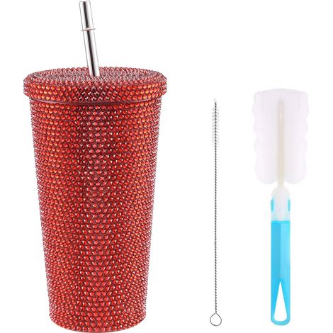 500-ml-Isolierflasche aus Edelstahl mit Strassverzierungen für Damen (1/5)