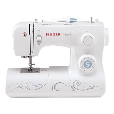 Singer Maquina De Coser Mecanica Talent 3323-30 Puntadas Utilitarias, Puntadas Ojal Totalmente Automático de un Paso, Zig-Zag Hasta 6mm, Enhebrado Automático, Maquina De Coser Profesional, Blanco