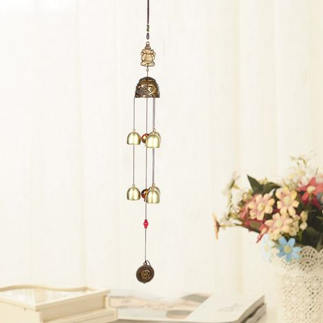 Ornement suspendu porte-bonheur Feng Shui, clochettes colorées, carillon éolien, décoration intérieure chinoise (feuilles) (1/5)