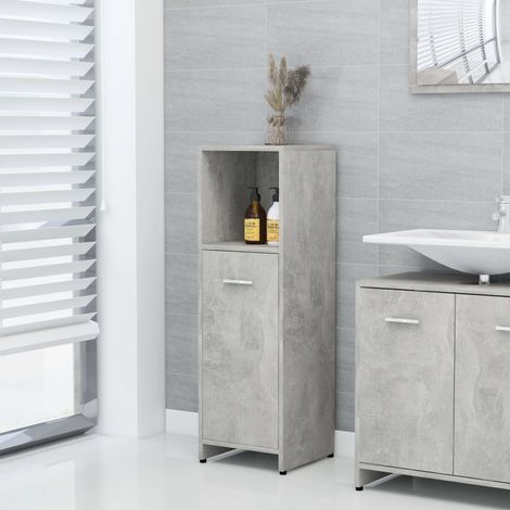 vidaXL Bathroom Cabinet Concrete Grey 30x30x95 cm Engineered Wood (1/5)