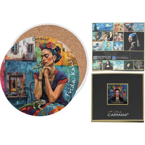 Carmani, posavasos de cerámica para taza o vaso. Inspirado en las pinturas de Frida Kahlo.