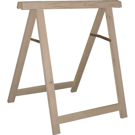 CAVALLETTO PIEGHEVOLE IN LEGNO DI ABETE GREZZO H 75 CM