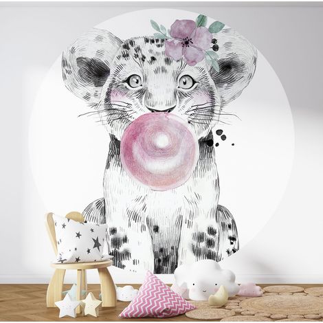 Papier peint rond / cercle Enfants - Lionceau - 1404 - Diamètre 50 cm (1/3)