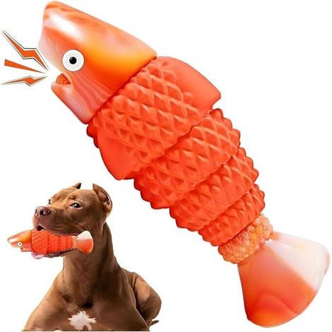 Un jouet pour chien indestructible, conçu spécialement pour les chiens qui aiment mâcher. Adapté aux chiens de taille moyenne à grande, il est résistant et émet un couinement pour capter l'attention d (1/5)
