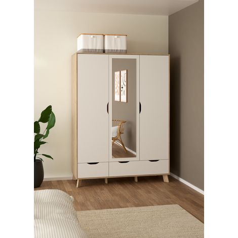 ARMADIO MOD. IKAST CM 147.2X58.1 H. 201 JACKSON HICKORY E BIANCO OPACO (1/5)