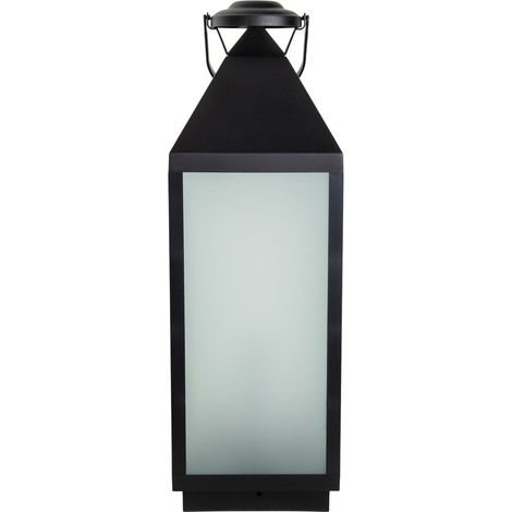 Lanterne de sol décorative LED en plastique et verre noir avec éclairage LED intégré - PANGIVO (1/5)