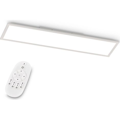 EGLO LED Büro-Deckenleuchte Bottazzo, mit Fernbedienung, 3200 Lumen, Deckenlampe flach 100x25 cm, Lampe Decke Wohnzimmer, Panel dimmbar, Küchenlampe warmweiß – kaltweiß, Weiß