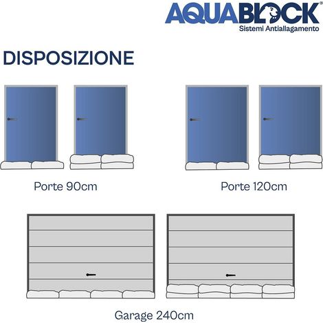 Sacchi Autoespandenti Antiallagamento 60x40 cm Aquablock – 4 o 10 pcs Fino a 15L di Protezione per Sacco - Packaging: 4 Sacchi