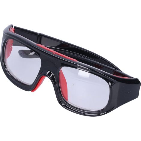 Lunettes de Protection Sport pour Basketball et Football - Antichoc et Confortable (Noir Rouge) (1/5)