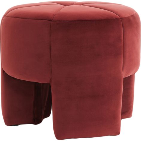 Pouf Light & Living BATOEMI in velluto bordeaux – Ø51x45 cm