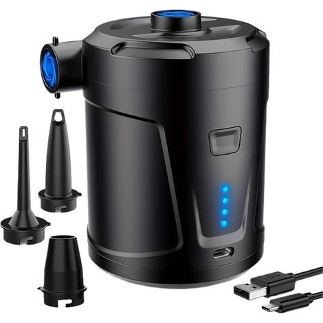 Pompe à air portable 5200mAh, adaptée pour le camping extérieur, matelas pneumatiques, piscines, bouées de natation, canapés gonflables et usage domestique (1/2)
