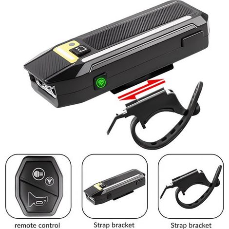Fahrradlicht, Modell Q07L, 2400 mAh, IPX4 wasserdicht, Fahrradrücklicht, Alarmhupe, Sicherheit bei Nachtfahrten, einfache Bedienung (1/5)