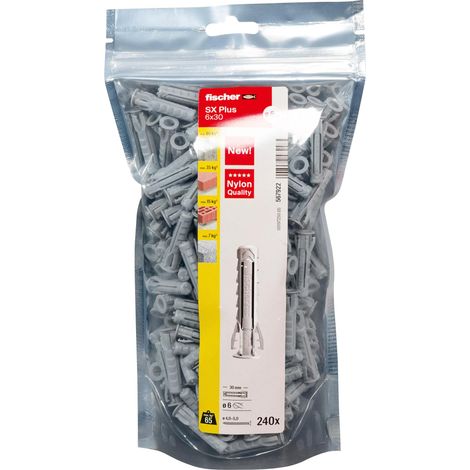 Fischer Big Pack SX Plus 6x30 240 Tasselli per Muro Pieno e Forato