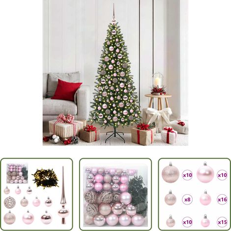 Éclairage LED -  Ensemble de Boules de Noël avec 300 LED 120 pcs Rose Plastique (1/5)