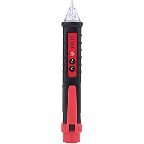 Outil de testeur de Circuit de stylo de testeur de détecteur de tension électrique de crayon d'essai sans contact 48-1000 V/12-1000 V( Black)