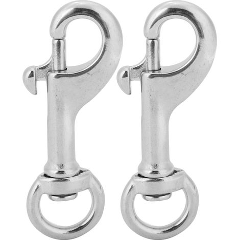 Mousqueton pivotant en acier inoxydable 316, 2 pièces, 68MM, Clip à une extrémité