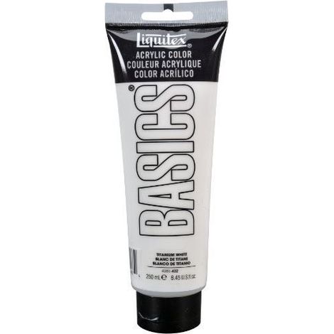 Tube de peinture acrylique - LIQUITEX - BASICS - Blanc de titane - 250 ml - Blanc