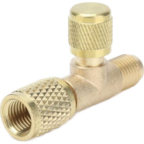 1/4 Pouce SAE Soupape D'échappement Climatisation Réfrigérant Robinet à Tournant Sphérique Compact Incliné pour R410A R134A R22 AC Cvc Installation Facile Polyvalence d'Utilisation Maison Bureau (1/5)