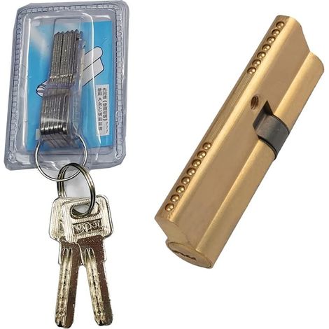 80mm Serrure à Cylindre Européen 40/40 Laiton Serrure de Porte Antivol Serrure à Barillet avec 8 Clés, Anti-choc, Anti-perçage, Anti-crochetage (1/5)