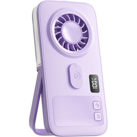 Mini ventilatore spray multifunzionale - Alimentazione USB - Idratante - Portatile - Multiuso - Viola (1/5)