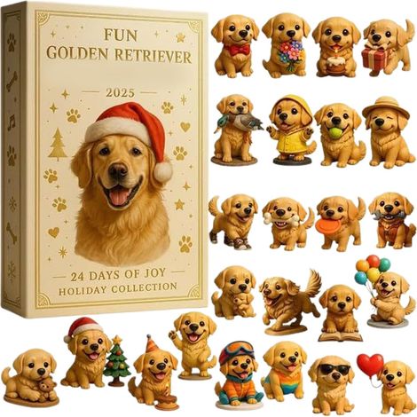 Compte à rebours d'ornements de Noël - Jouet d'ornement acrylique 2D Calendrier Compte à rebours pour chien, décoration de Noël festive Pour maison de loisirs, bureau, écoliers, tout-petits (1/5)