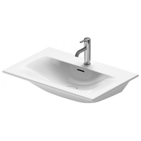 Duravit Lave-mains Viu 234473, 730 mm, avec trop-plein, avec banquette pour robinet, 3 trous de robinet, Coloris: Blanc - 2344730030