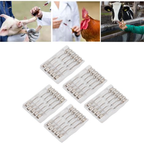 Impfnadeln für Nutztiere, Professioneller medizinischer Bedarf, Edelstahl 316, 16 x 20 mm / 0,6 x 0,8 Zoll, Packung mit 50 Stück (1/5)