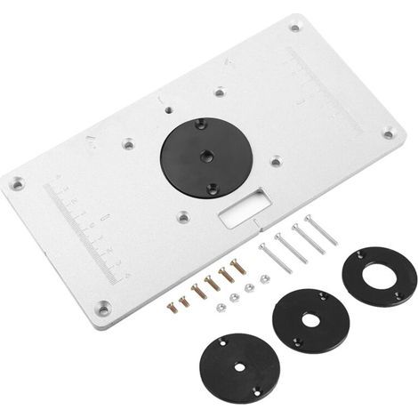 Plaque d’insertion pour table de routage en aluminium – 235 × 120 × 8 mm, avec 4 anneaux et vis incluses pour établis bois (1/5)
