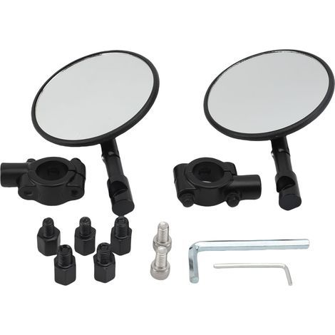 Retro Rétroviseurs Moto, 1 Pair Retroviseur Moto Embout de Guidon, Rétroviseur Accessoire Moto Universel pour Scooter Motos Quad ATV (1/2)