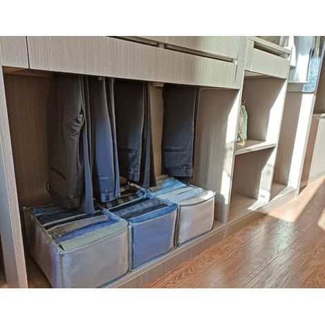 Boîtes de rangement empilables pour pantalons, jeans et pulls, organisateur visible pour un rangement optimal et un gain de place.