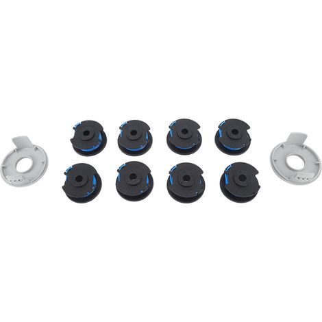 Bobine de fil de rasage pour coupe-bordures RYOB, ensemble de 8 bobines de rechange, 2 capuchons de protection (1/5)